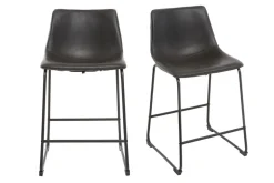 Miliboo Tabouret De Bar-Tabourets de bar design noir H61 cm (lot de 2) NEW ROCK