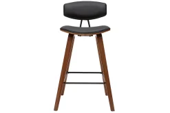 Miliboo Tabouret De Bar-Tabourets de bar design noir et bois foncé H69 cm (lot de 2) VASCO