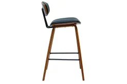 Miliboo Tabouret De Bar-Tabourets de bar design noir et bois foncé H69 cm (lot de 2) VASCO