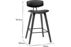 Miliboo Tabouret De Bar-Tabourets de bar design noir et bois foncé H69 cm (lot de 2) VASCO