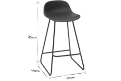 Miliboo Tabouret De Bar-Tabourets de bar design noirs H70 cm (lot de 2) ELLA