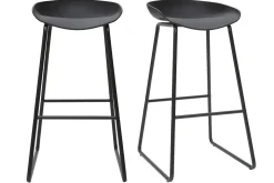 Miliboo Tabouret De Bar-Tabourets de bar design noirs H75 cm (lot de 2) PEBBLE