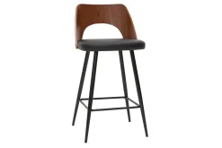 Miliboo Tabouret De Bar-Tabourets de bar design noir et noyer H66.5 (lot de 2) FALCOM