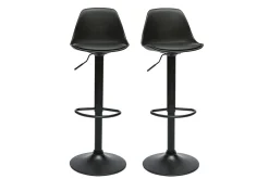 Miliboo Tabouret De Bar-Tabourets de bar design noirs (lot de 2) STEEVY