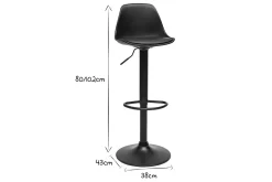 Miliboo Tabouret De Bar-Tabourets de bar design noirs (lot de 2) STEEVY