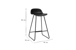 Miliboo Tabouret De Bar-Tabourets de bar design noirs H65 cm (lot de 2) ELLA