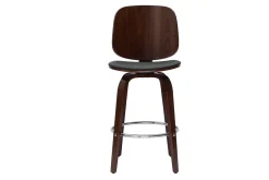 Miliboo Tabouret De Bar-Tabourets de bar design pivotants noirs et noyer H66 cm (lot de 2) BECK