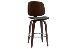 Miliboo Tabouret De Bar-Tabourets de bar design pivotants noirs et noyer H66 cm (lot de 2) BECK