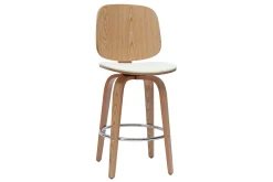 Miliboo Tabouret De Bar-Tabourets de bar design pivotants blancs et bois clair H66 cm (lot de 2) BECK