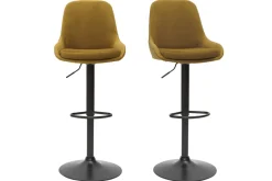 Miliboo Tabouret De Bar-Tabourets de bar design réglables velours bronze (lot de 2) HOLO