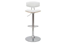 Miliboo Tabouret De Bar-Tabourets de bar design réglables blanc et bois clair (lot de 2) VASCO