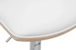 Miliboo Tabouret De Bar-Tabourets de bar design réglables blanc et bois clair (lot de 2) VASCO