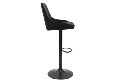 Miliboo Tabouret De Bar-Tabourets de bar design réglables en tissu velours noir et métal noir 360° (lot de 2) HOLO