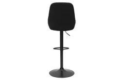 Miliboo Tabouret De Bar-Tabourets de bar design réglables en tissu velours noir et métal noir 360° (lot de 2) HOLO