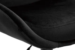 Miliboo Tabouret De Bar-Tabourets de bar design réglables en tissu velours noir et métal noir 360° (lot de 2) HOLO