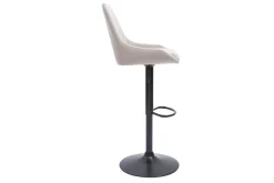 Miliboo Tabouret De Bar-Tabourets de bar design réglables en tissu velours taupe et métal noir 360° (lot de 2) HOLO