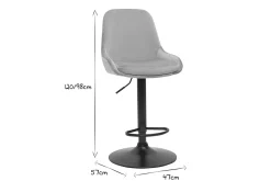 Miliboo Tabouret De Bar-Tabourets de bar design réglables en tissu velours taupe et métal noir 360° (lot de 2) HOLO