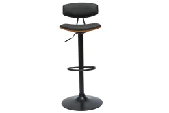 Miliboo Tabouret De Bar-Tabourets de bar design réglables noir et bois foncé (lot de 2) VASCO