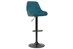 Miliboo Tabouret De Bar-Tabourets de bar design réglables velours bleu pétrole (lot de 2) HOLO