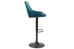 Miliboo Tabouret De Bar-Tabourets de bar design réglables velours bleu pétrole (lot de 2) HOLO
