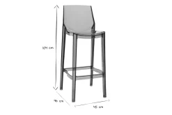 Miliboo Tabouret De Bar|Chaise De Jardin-Tabourets de bar design transparents gris intérieur - extérieur H75 cm (lot de 2) YLAK