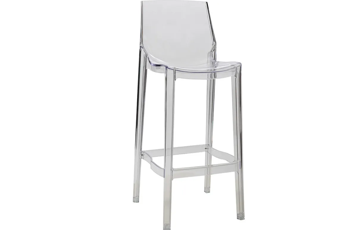 Miliboo Tabouret De Bar|Chaise De Jardin-Tabourets de bar design transparents intérieur - extérieur H75 cm (lot de 2) YLAK