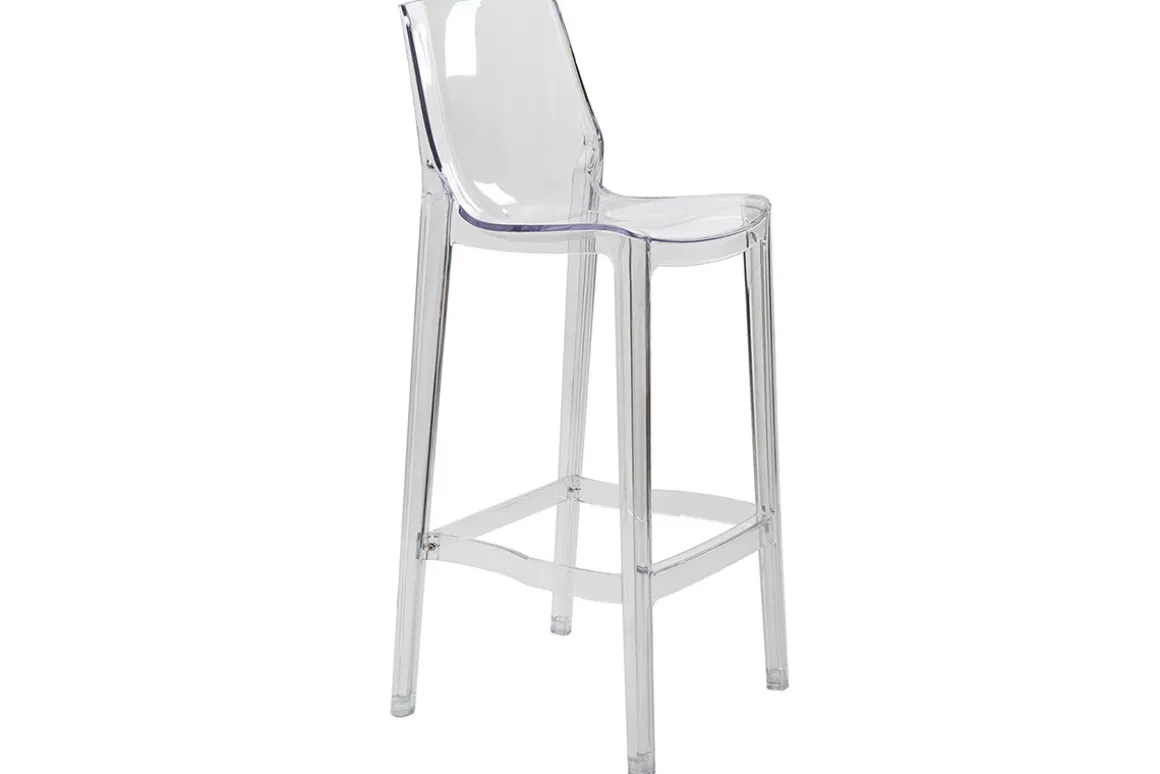 Miliboo Tabouret De Bar|Chaise De Jardin-Tabourets de bar design transparents intérieur - extérieur H75 cm (lot de 2) YLAK