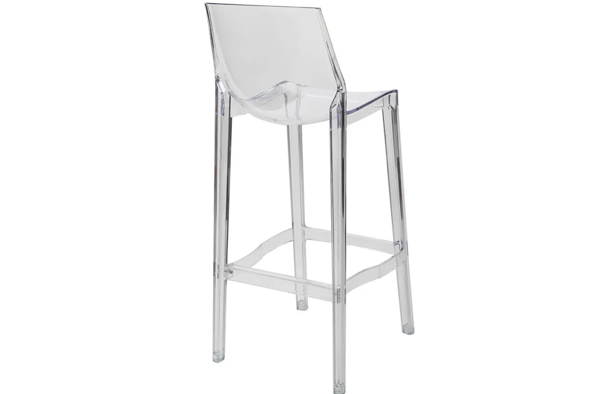 Miliboo Tabouret De Bar|Chaise De Jardin-Tabourets de bar design transparents intérieur - extérieur H75 cm (lot de 2) YLAK