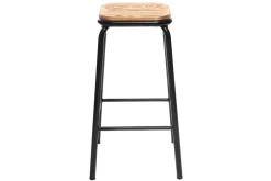 Miliboo Tabouret De Bar-Tabourets de bar empilables noir et bois foncé H65 cm (lot de 2) MEMPHIS