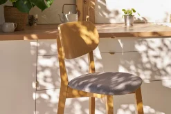 Miliboo Tabouret De Bar-Tabourets de bar en bois clair chêne et tissu gris chiné H65 cm (lot de 2) LUCIA