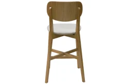 Miliboo Tabouret De Bar-Tabourets de bar en bois clair chêne et tissu beige H65 cm (lot de 2) LUCIA