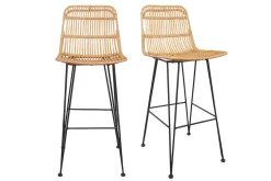 Miliboo Tabouret De Bar-Tabourets de bar en rotin (lot de 2) MALACCA