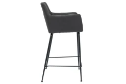 Miliboo Tabouret De Bar-Tabourets de bar en tissu gris anthracite H65 cm (lot de 2) CARLIE