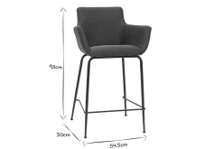 Miliboo Tabouret De Bar-Tabourets de bar en tissu gris anthracite H65 cm (lot de 2) CARLIE