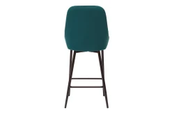 Miliboo Tabouret De Bar-Tabourets de bar en tissu velours bleu pétrole et métal noir H65 cm (lot de 2) HOLO