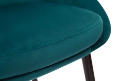 Miliboo Tabouret De Bar-Tabourets de bar en tissu velours bleu pétrole et métal noir H65 cm (lot de 2) HOLO
