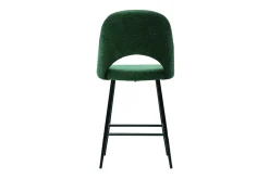 Miliboo Tabouret De Bar-Tabourets de bar en tissu effet velours texturé vert H65 cm (lot de 2) COSETTE