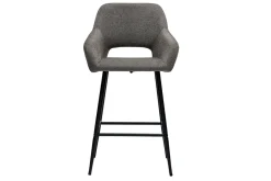 Miliboo Tabouret De Bar-Tabourets de bar en tissu effet velours texturé gris et métal H65 cm (lot de 2) LAURETTE