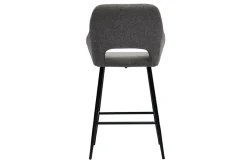 Miliboo Tabouret De Bar-Tabourets de bar en tissu effet velours texturé gris et métal H65 cm (lot de 2) LAURETTE