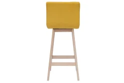 Miliboo Tabouret De Bar-Tabourets de bar en tissu effet velours jaune moutarde et bois clair H65 cm (lot de 2) KLARIS
