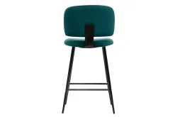 Miliboo Tabouret De Bar-Tabourets de bar en tissu velours bleu pétrole et métal noir H70 cm (lot de 2) ATRIUM