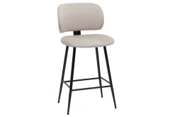 Miliboo Tabouret De Bar-Tabourets de bar en tissu velours taupe et métal noir H70 cm (lot de 2) ATRIUM