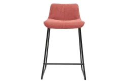 Miliboo Tabouret De Bar-Tabourets de bar en tissu effet velours texturé terracotta et métal H65 cm (lot de 2) BOOST