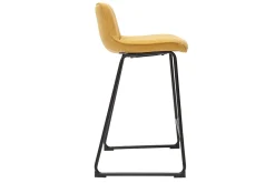 Miliboo Tabouret De Bar-Tabourets de bar en tissu effet velours texturé jaune moutarde et métal H65 cm (lot de 2) BOOST