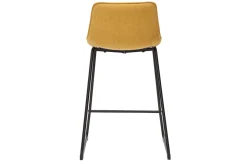Miliboo Tabouret De Bar-Tabourets de bar en tissu effet velours texturé jaune moutarde et métal H65 cm (lot de 2) BOOST