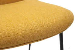 Miliboo Tabouret De Bar-Tabourets de bar en tissu effet velours texturé jaune moutarde et métal H65 cm (lot de 2) BOOST