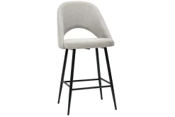 Miliboo Tabouret De Bar-Tabourets de bar en tissu effet velours texturé gris H65 cm (lot de 2) COSETTE