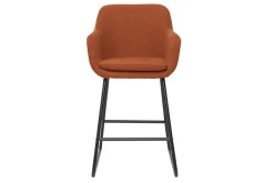 Miliboo Tabouret De Bar-Tabourets de bar en tissu effet velours terre brûlée H65 cm (lot de 2) AMIKA