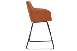 Miliboo Tabouret De Bar-Tabourets de bar en tissu effet velours terre brûlée H65 cm (lot de 2) AMIKA