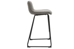 Miliboo Tabouret De Bar-Tabourets de bar en tissu effet velours texturé gris et métal H65 (lot de 2) BOOST
